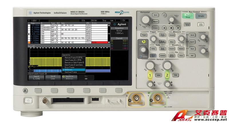 Agilent DSOX3012A 示波器圖片 InfiniiVision 3000 X-Series Oscilloscope - Front