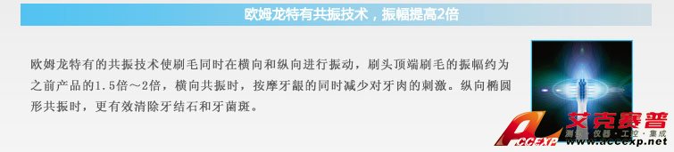 歐姆龍特有共振技術,振幅提高2倍 歐姆龍特有共振技術,振幅提高2倍